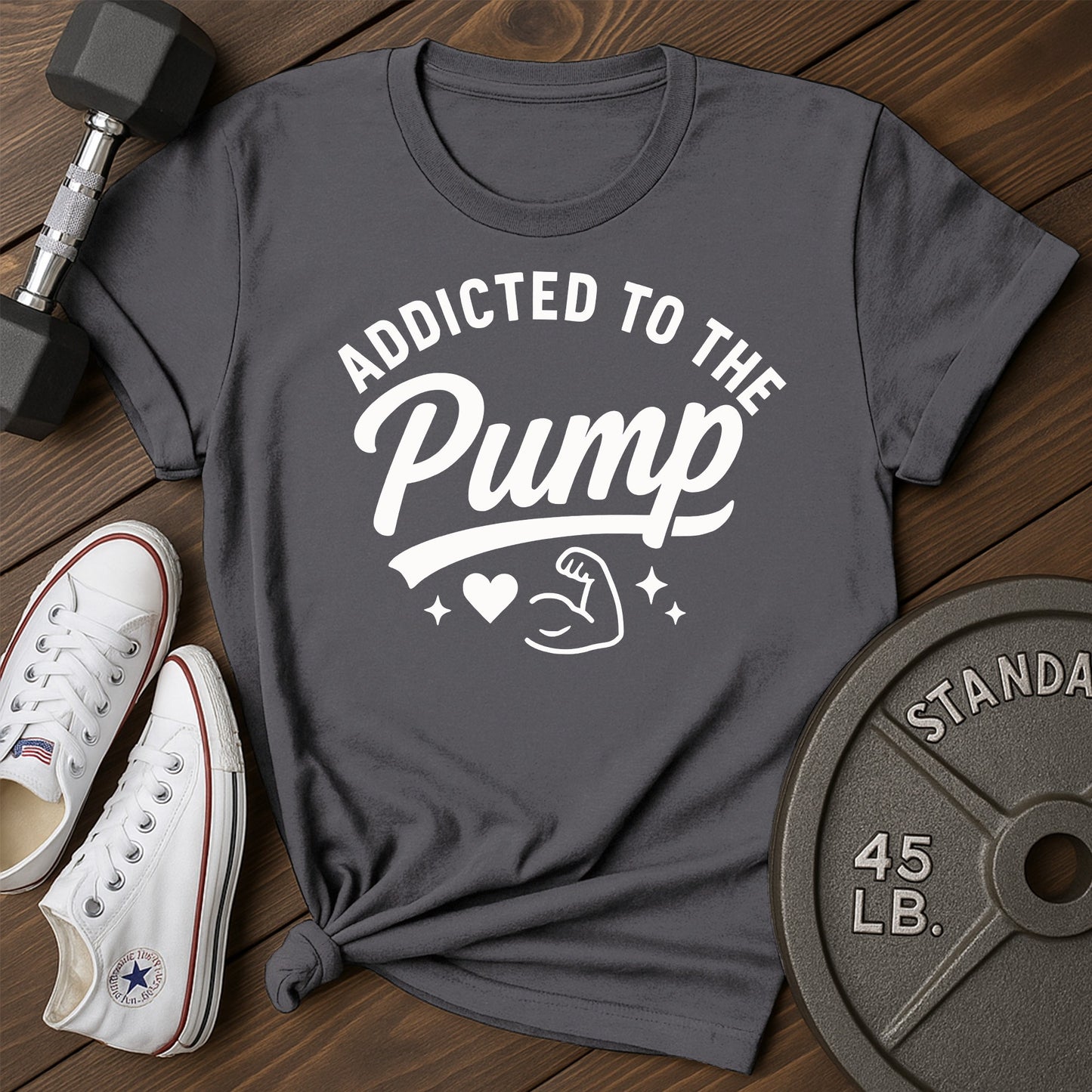 Addicted pump ak T-Shirt - charcoal - Addicted Pump AK Charcoal.jpg