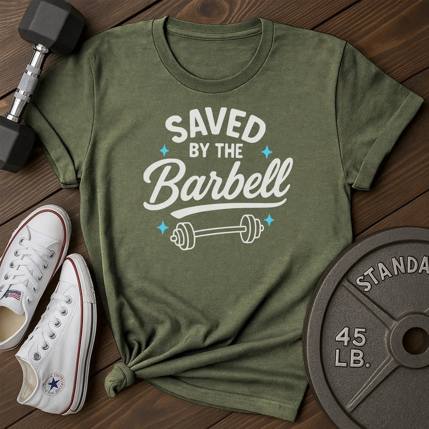 Barbell savior av T-Shirt - green - Barbell Savior AV Green.jpg
