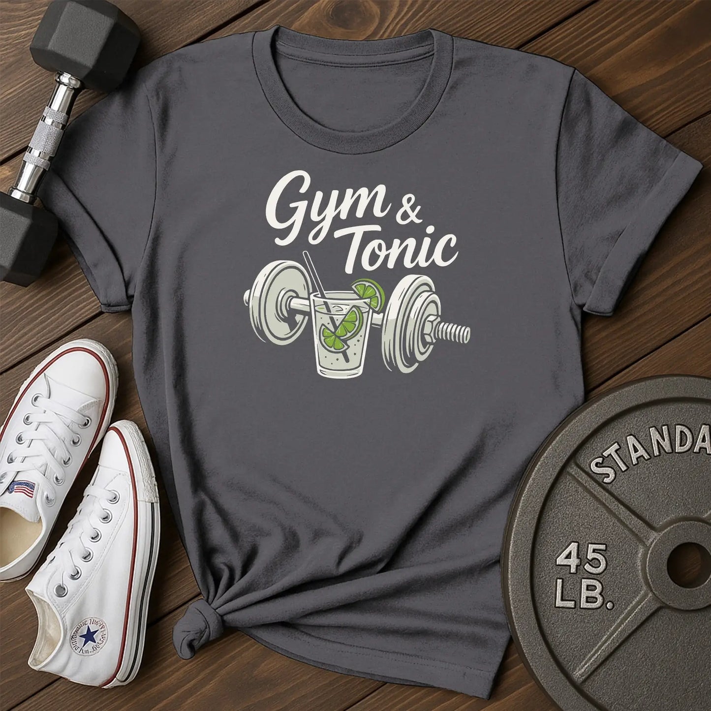 Gym tonic as T-Shirt - charcoal - Gym Tonic AS Charcoal.jpg