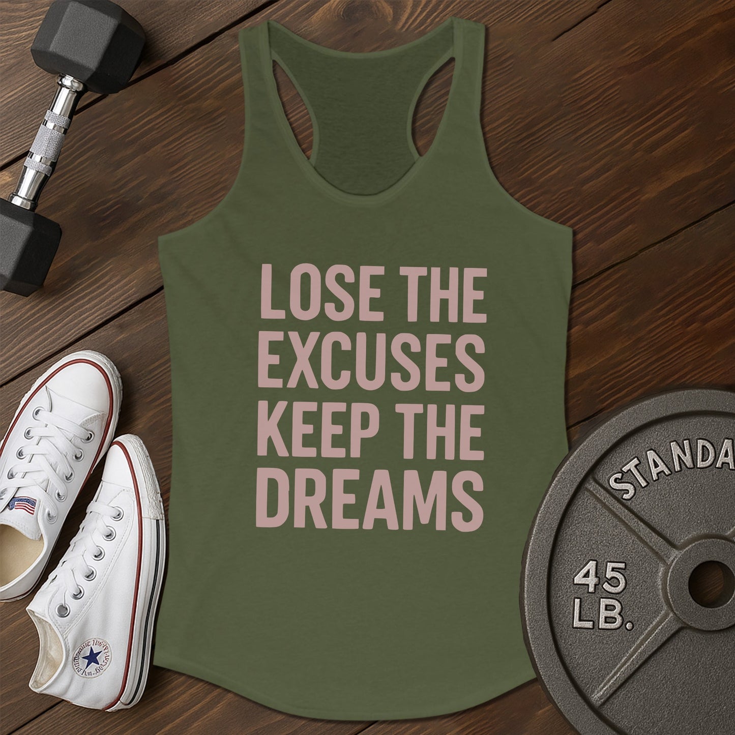 Lose excuses al Tank - green - Lose Excuses AL tank Green.jpg