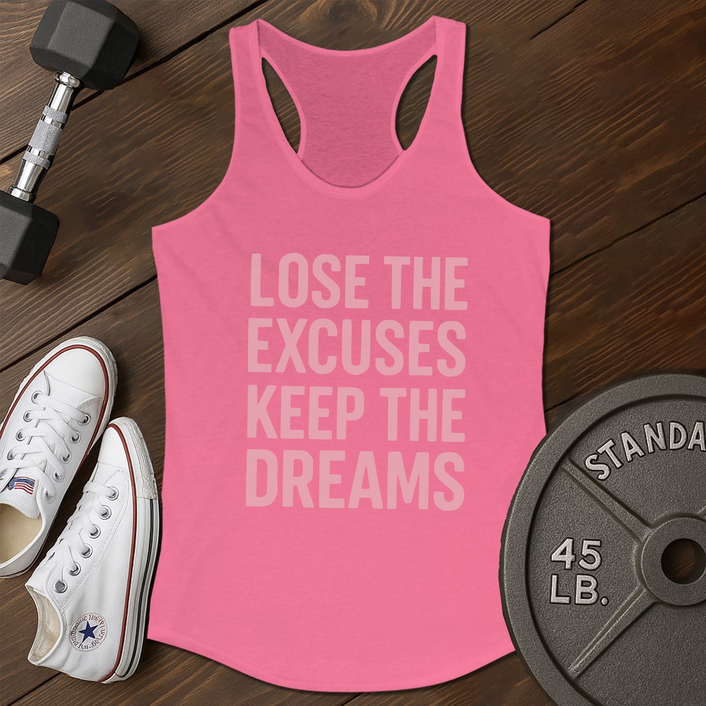 Lose excuses al Tank - pink - Lose Excuses AL tank Pink.jpg