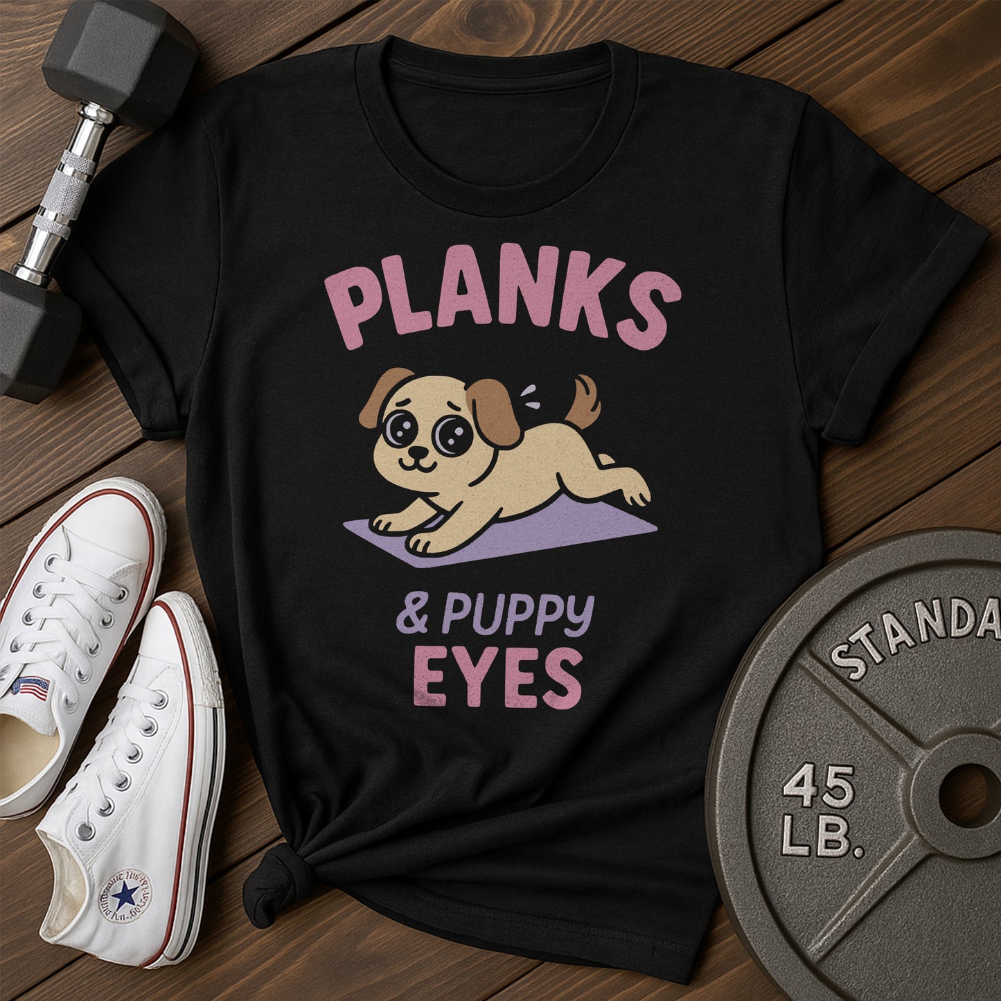 Planks & Puppy Ab T-Shirt