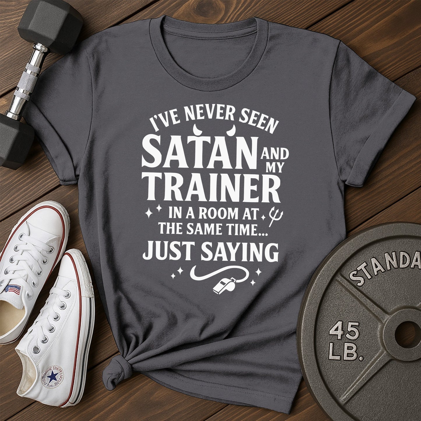Satan trainer an T-Shirt - charcoal - Satan Trainer AN Charcoal.jpg