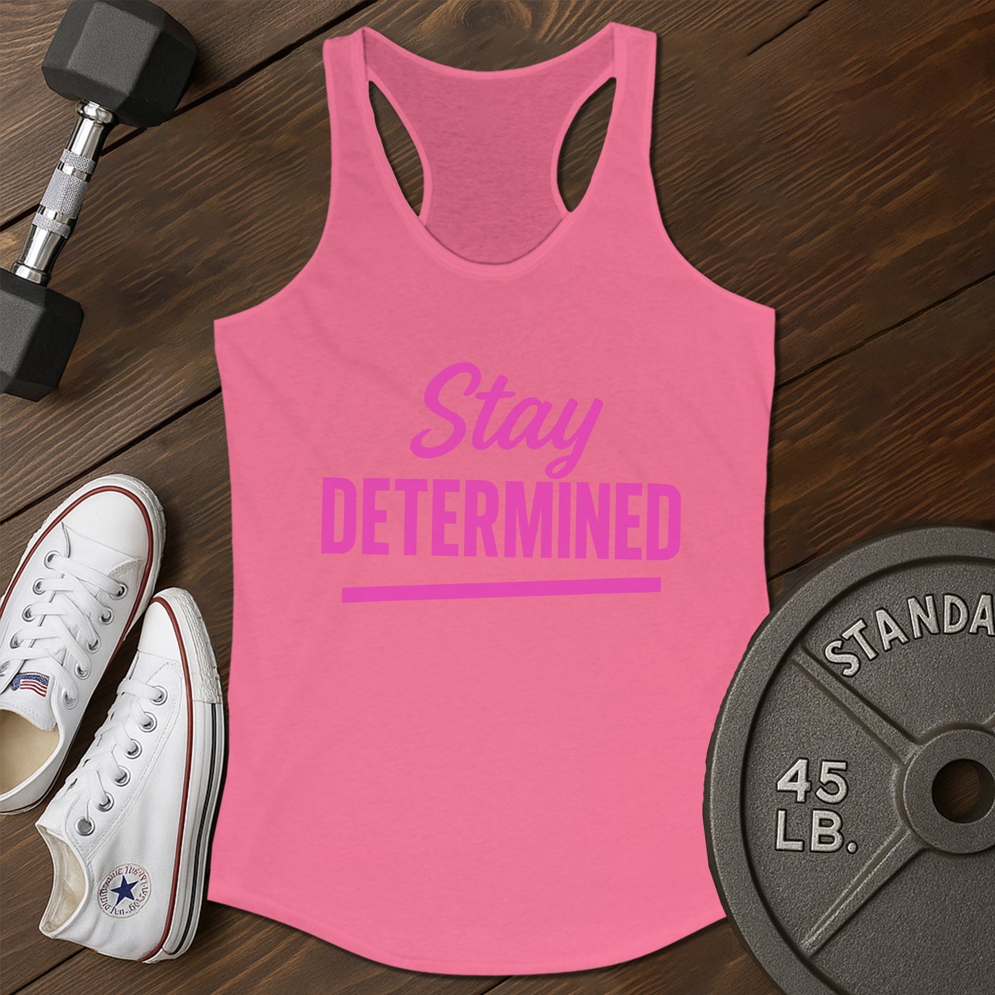 Stay determined al Tank - pink - Stay Determined AL tank Pink.jpg