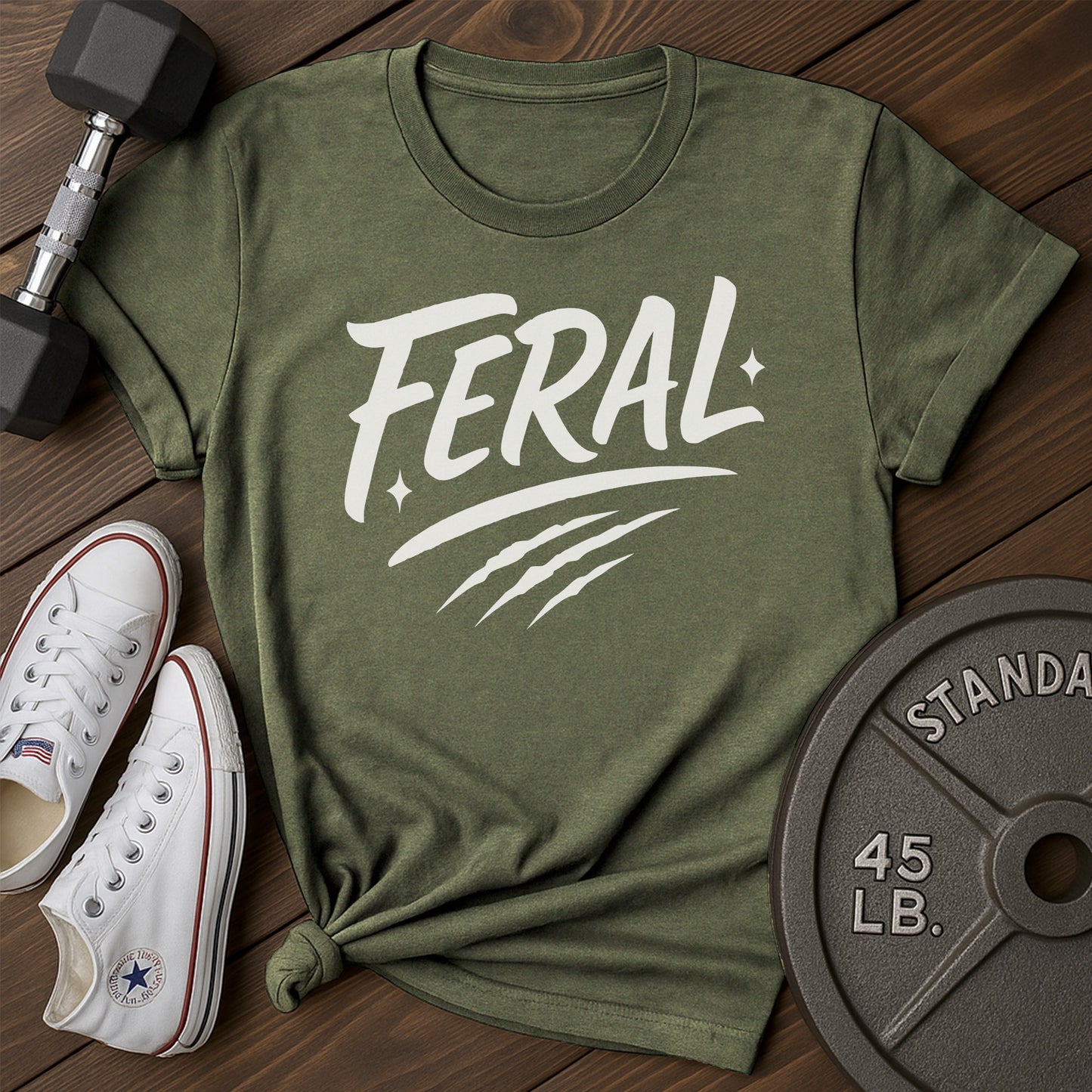 Wild feral an T-Shirt - green - Wild Feral AN Green.jpg