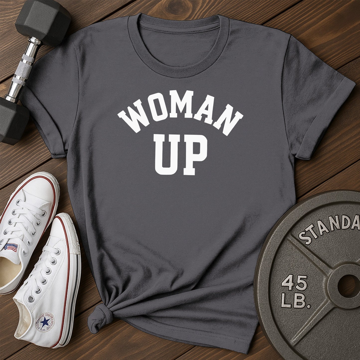 Woman up af t-shirt - charcoal - Woman Up AF T-Shirt shirt6 Charcoal.jpg