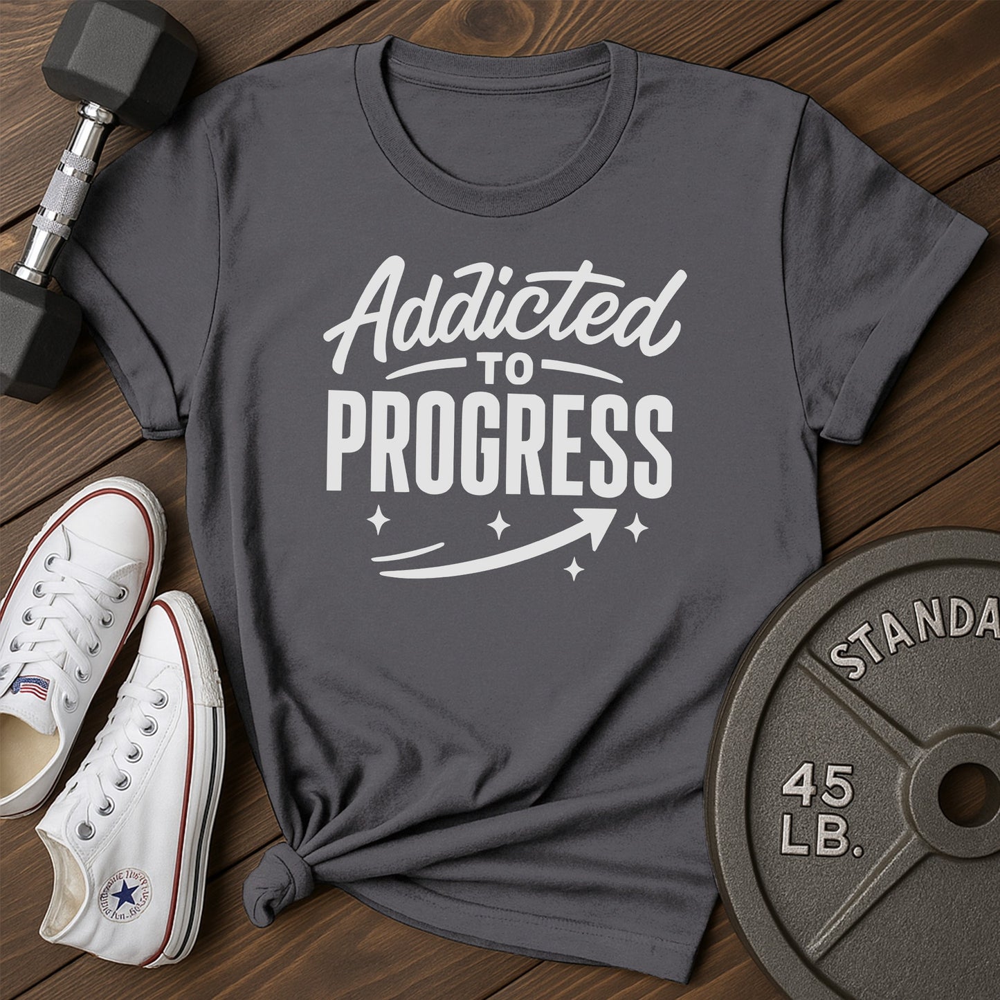 Addicted progress am T-Shirt - charcoal - addicted progress AM Charcoal.jpg