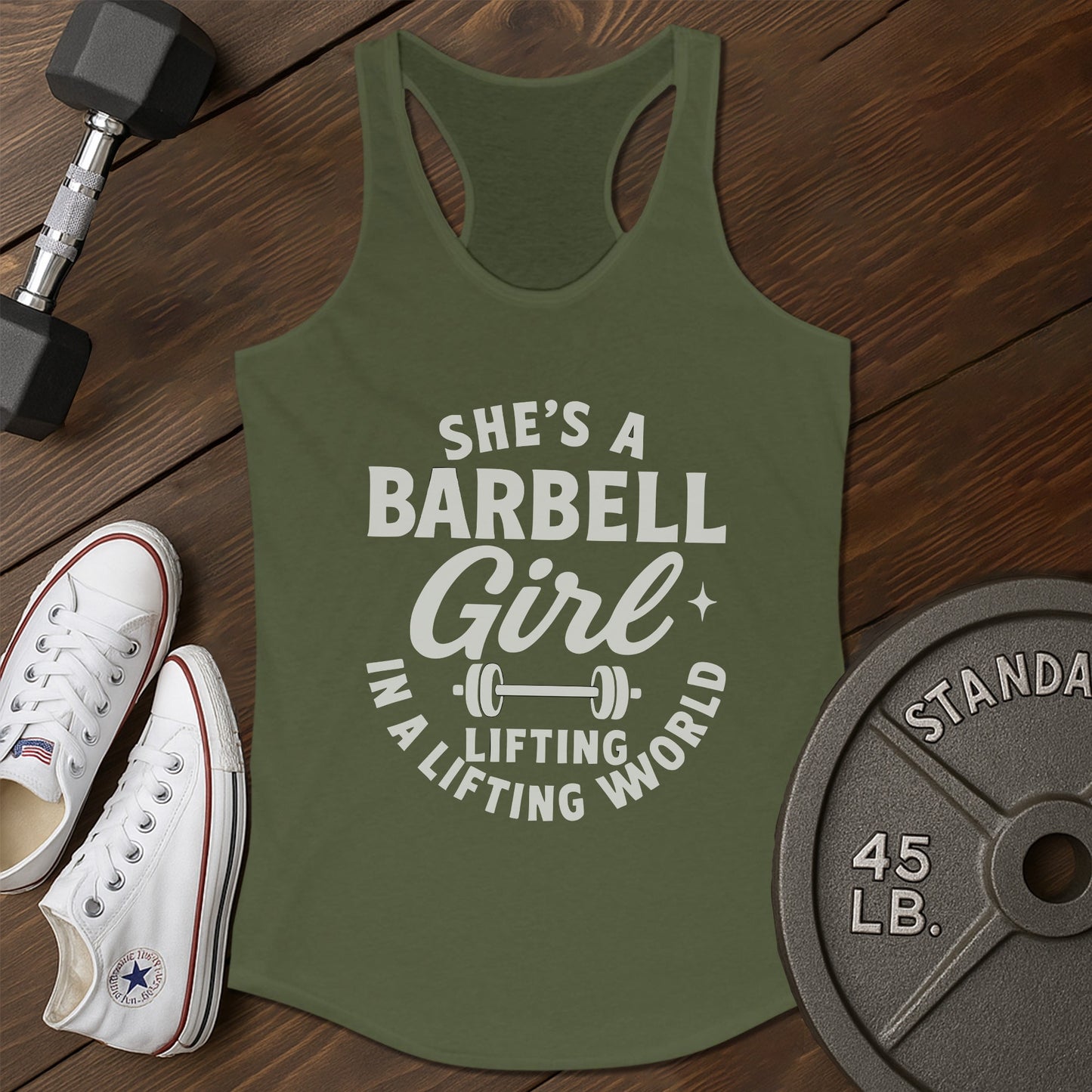 Barbell girl am Tank - green - barbell girl AM tank Green.jpg