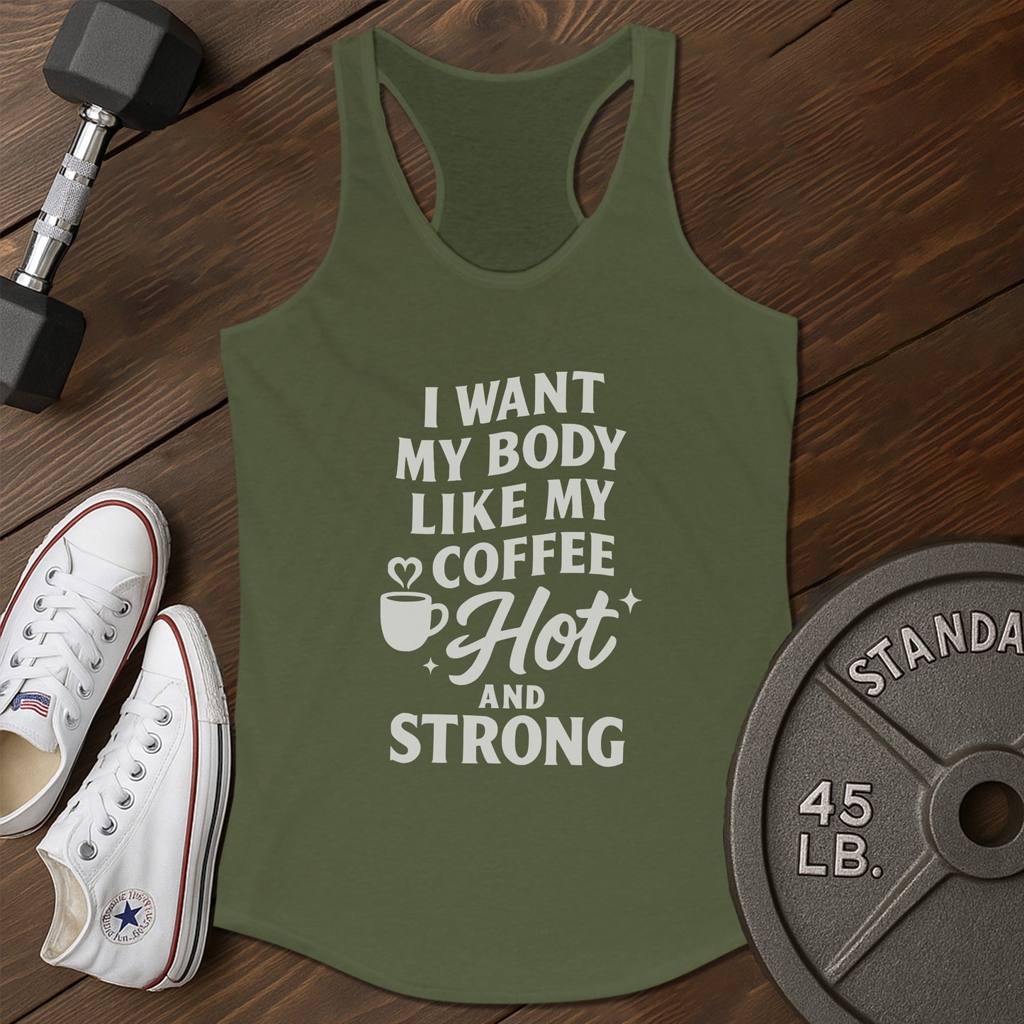 Coffee strong am Tank - green - coffee strong AM tank Green.jpg