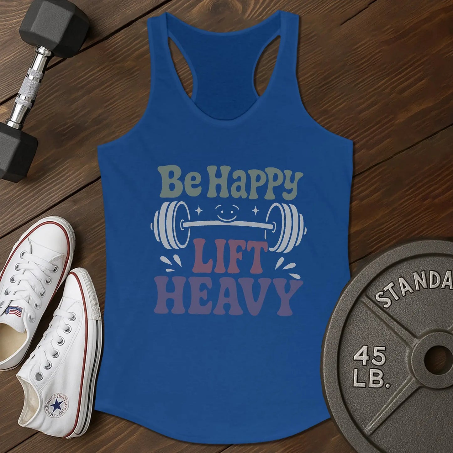 dumbbells, stars G Tank