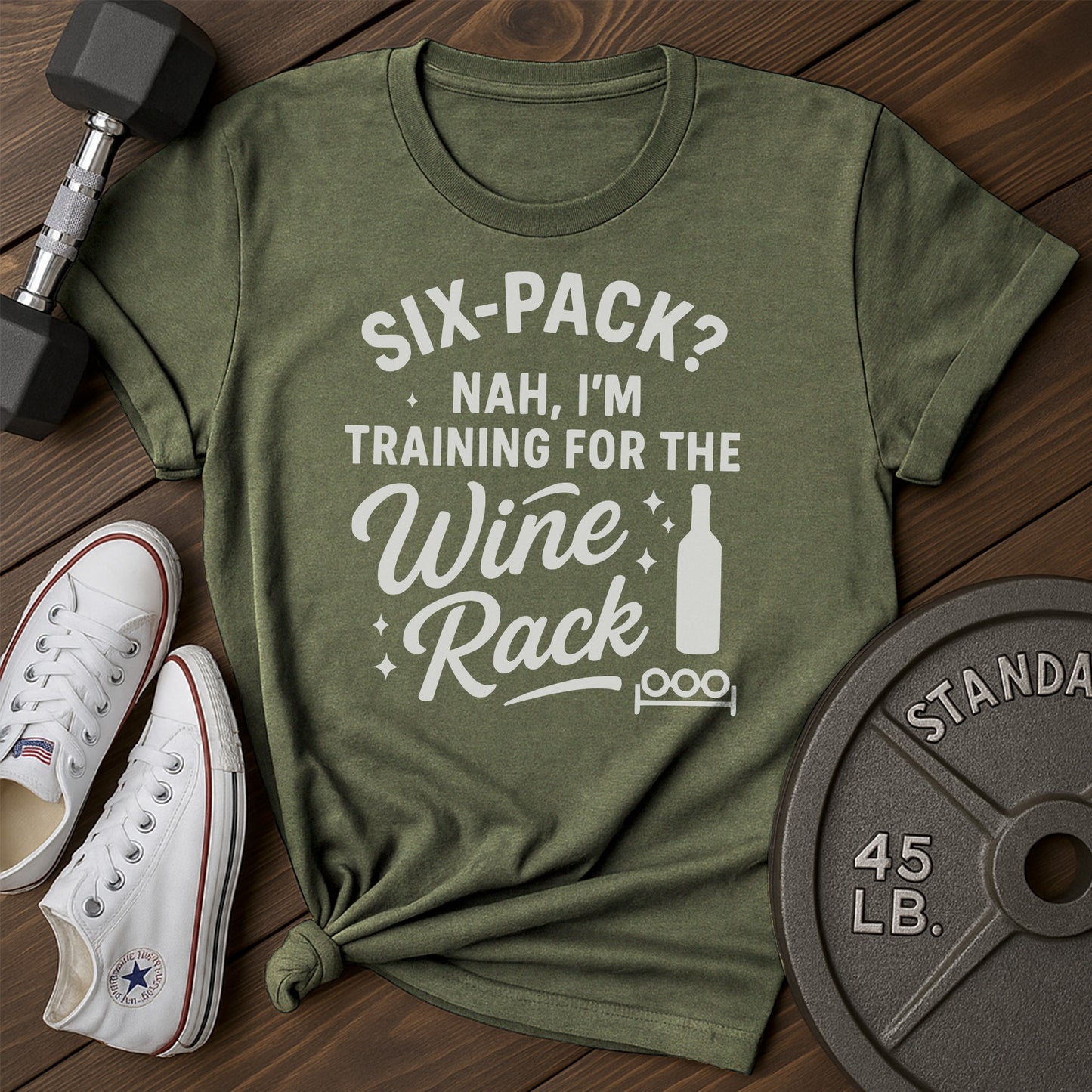 Wine rack am T-Shirt - green - wine rack AM Green.jpg
