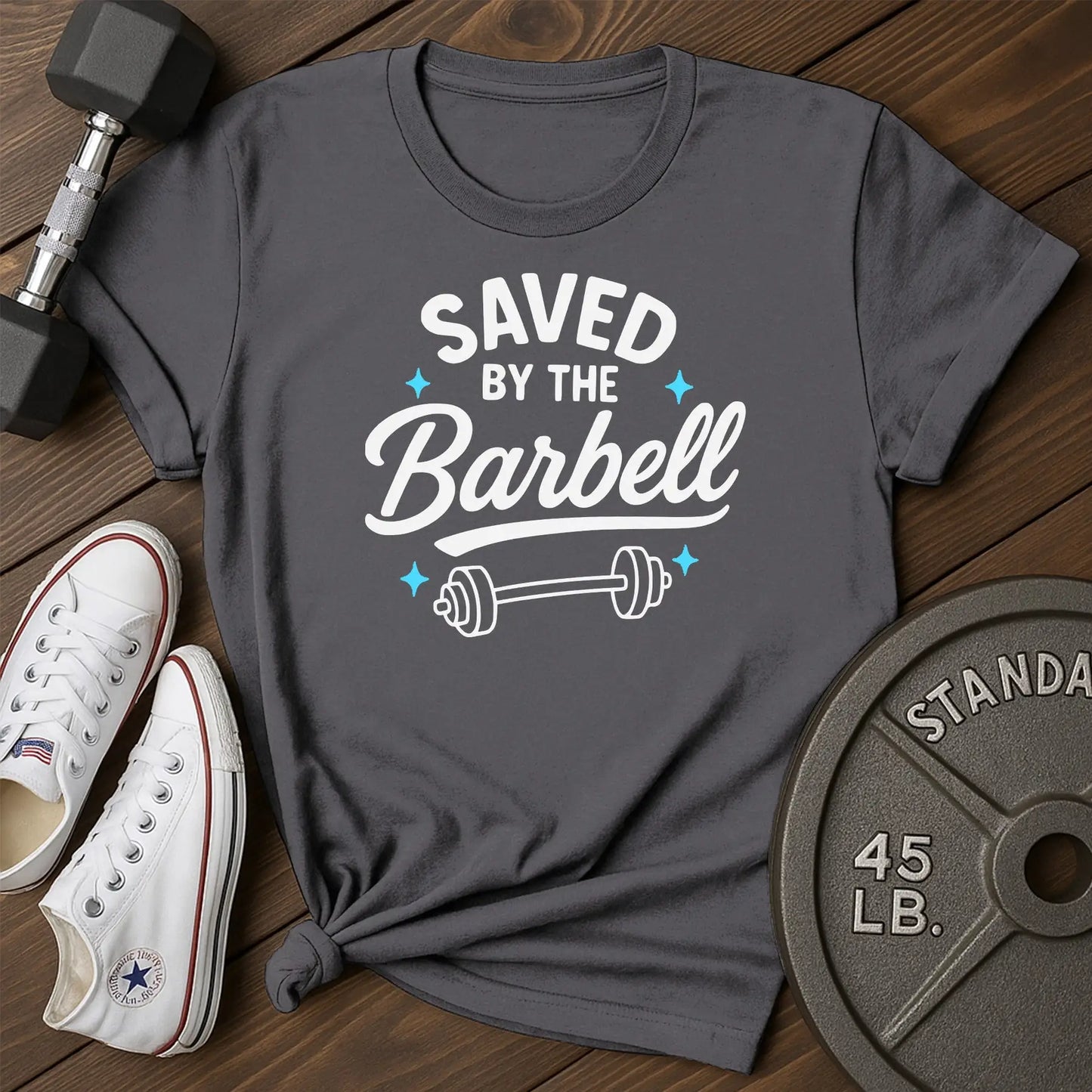 Barbell savior av T-Shirt - charcoal - Barbell Savior AV Charcoal.jpg