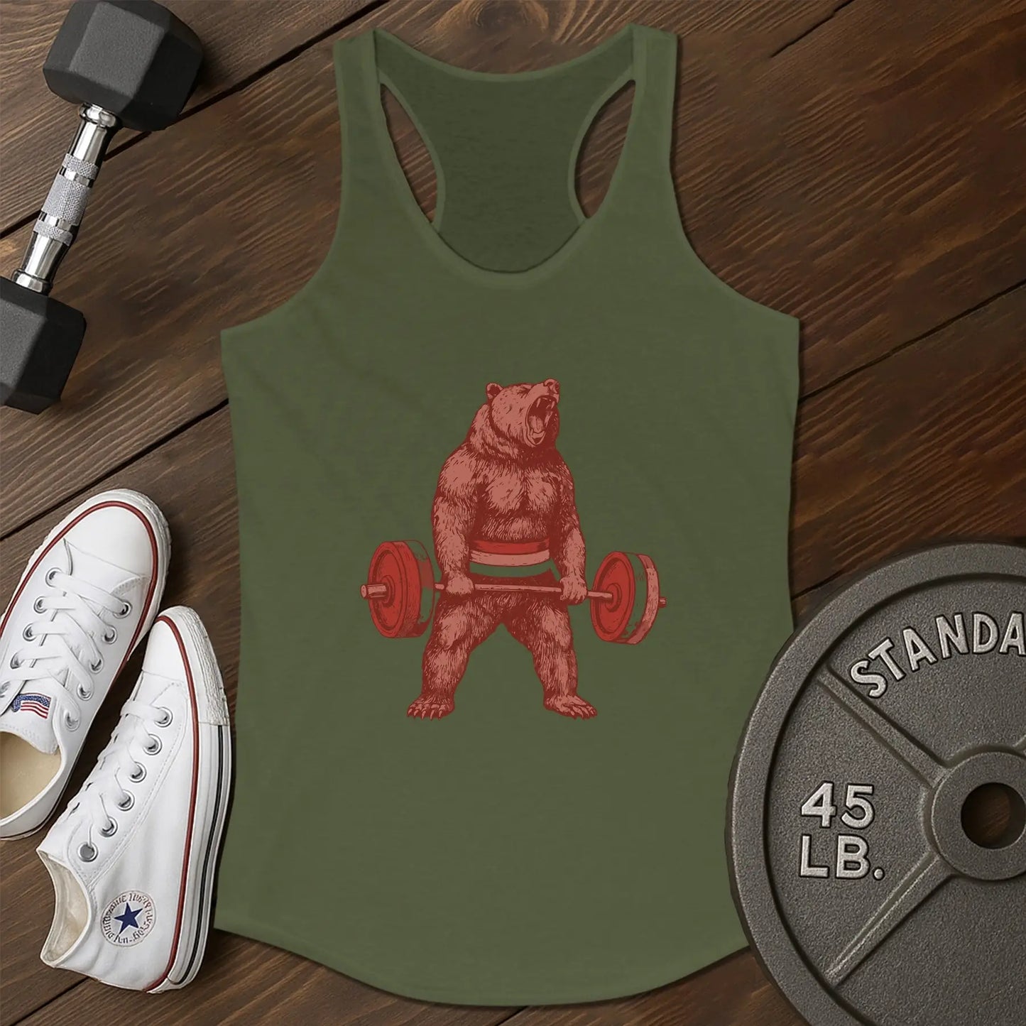 Bear barbell au Tank - green - Bear Barbell AU tank Green.jpg