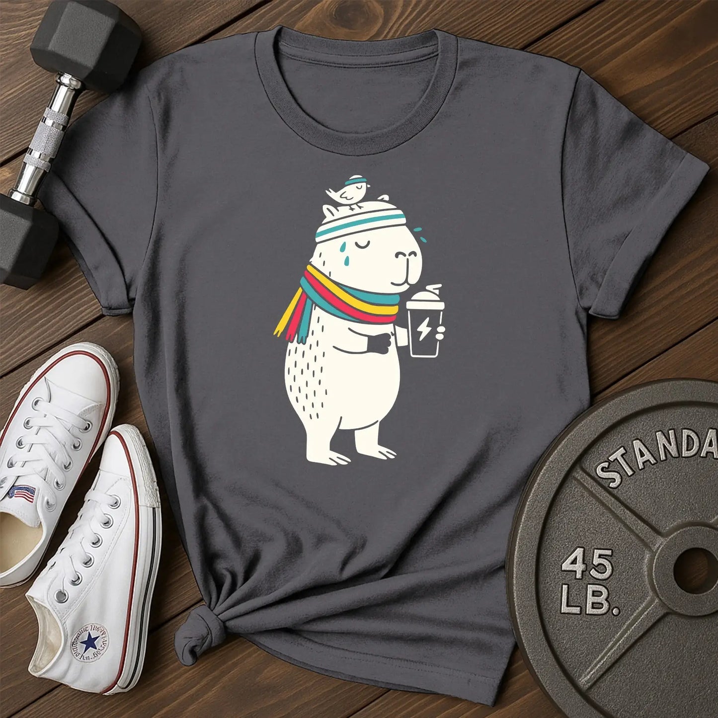 Cozy capybara au T-Shirt - charcoal - Cozy Capybara AU Charcoal.jpg