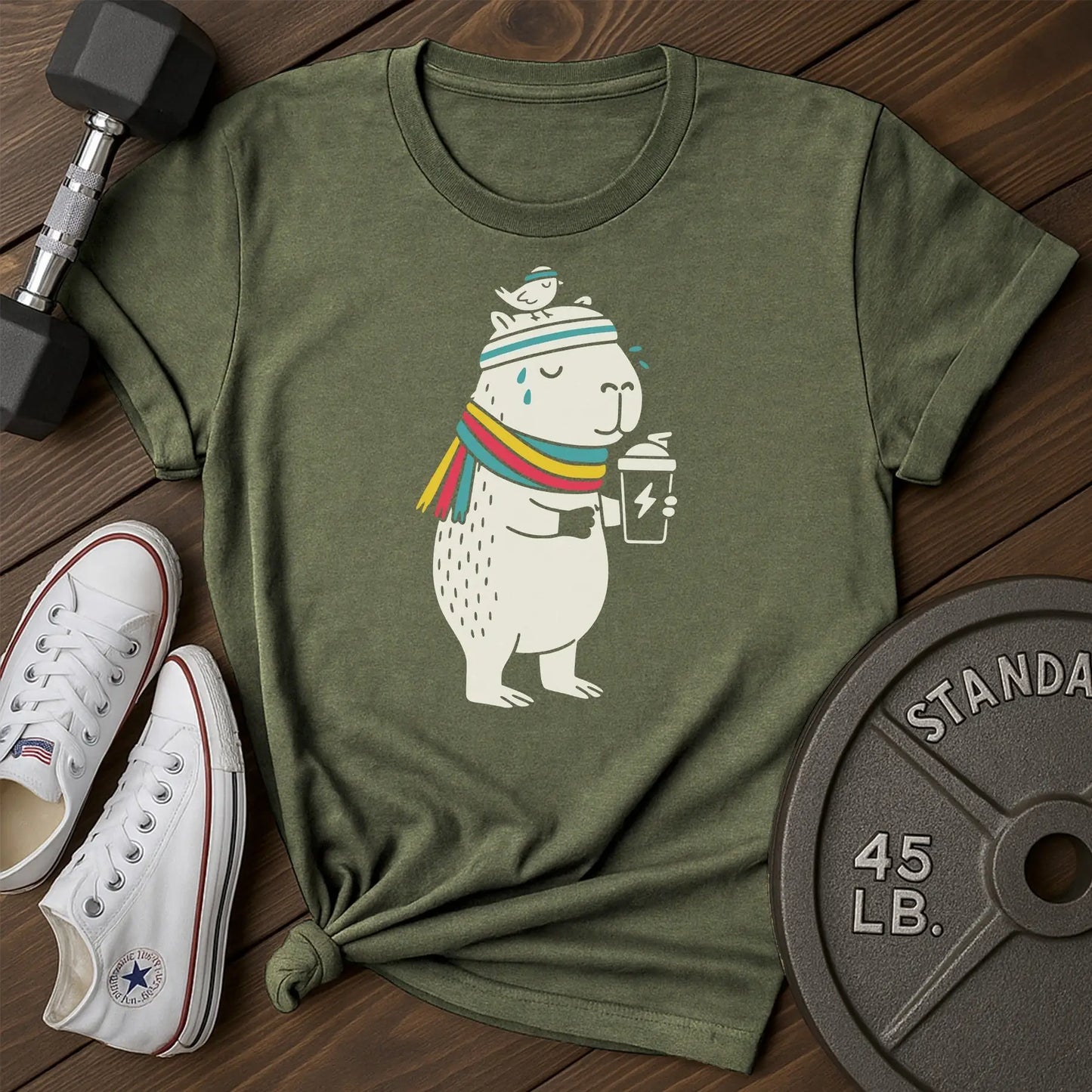 Cozy capybara au T-Shirt - green - Cozy Capybara AU Green.jpg