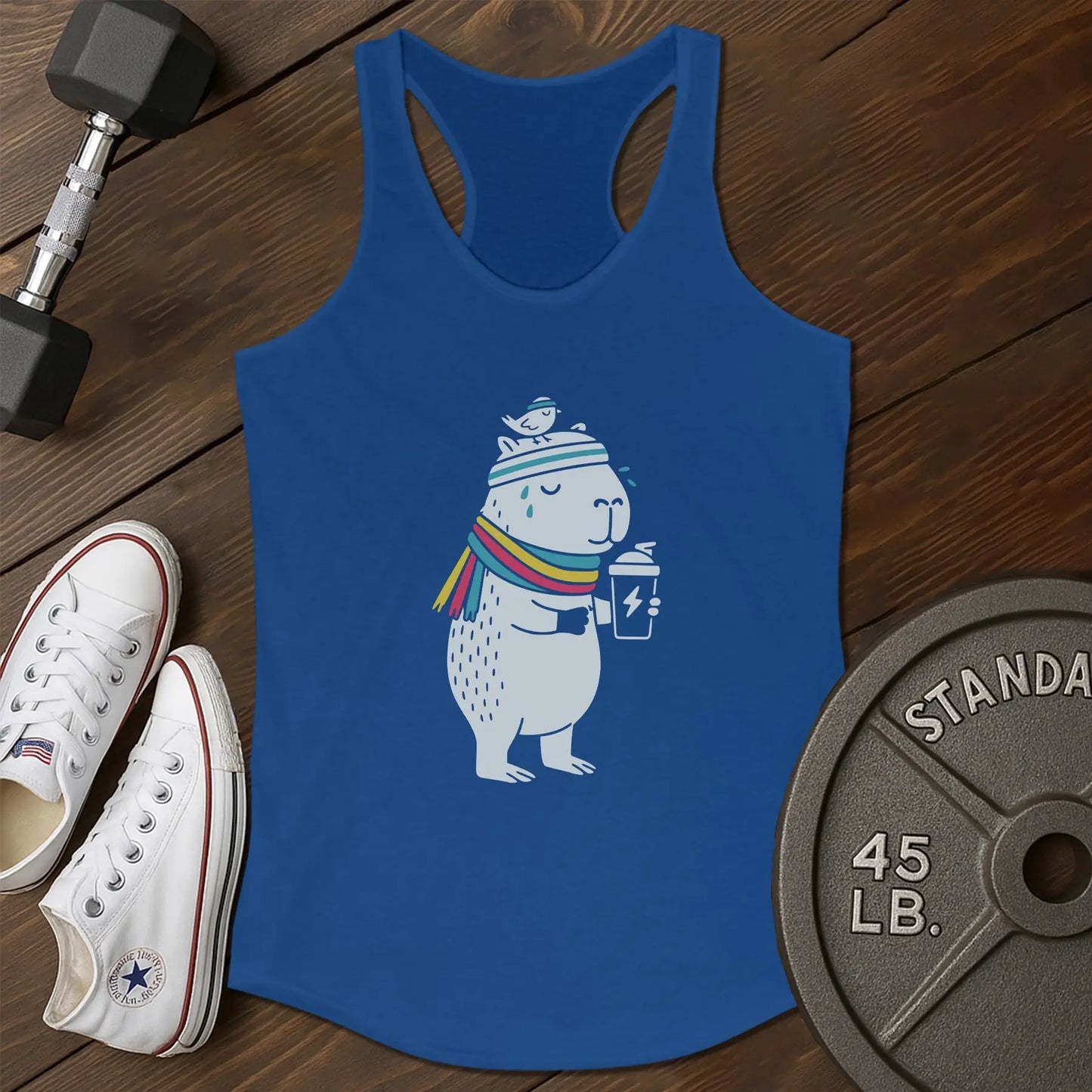 Cozy capybara au Tank - blue - Cozy Capybara AU tank Blue.jpg