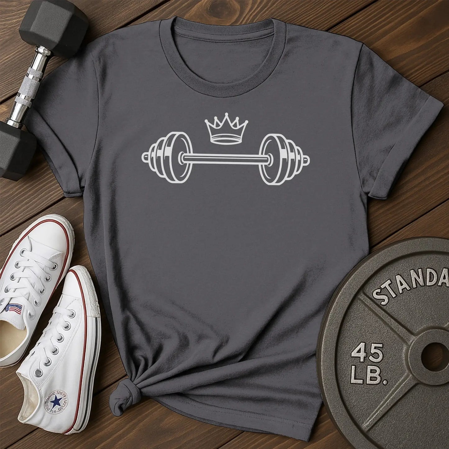 Crown barbell av T-Shirt - charcoal - Crown Barbell AV Charcoal.jpg