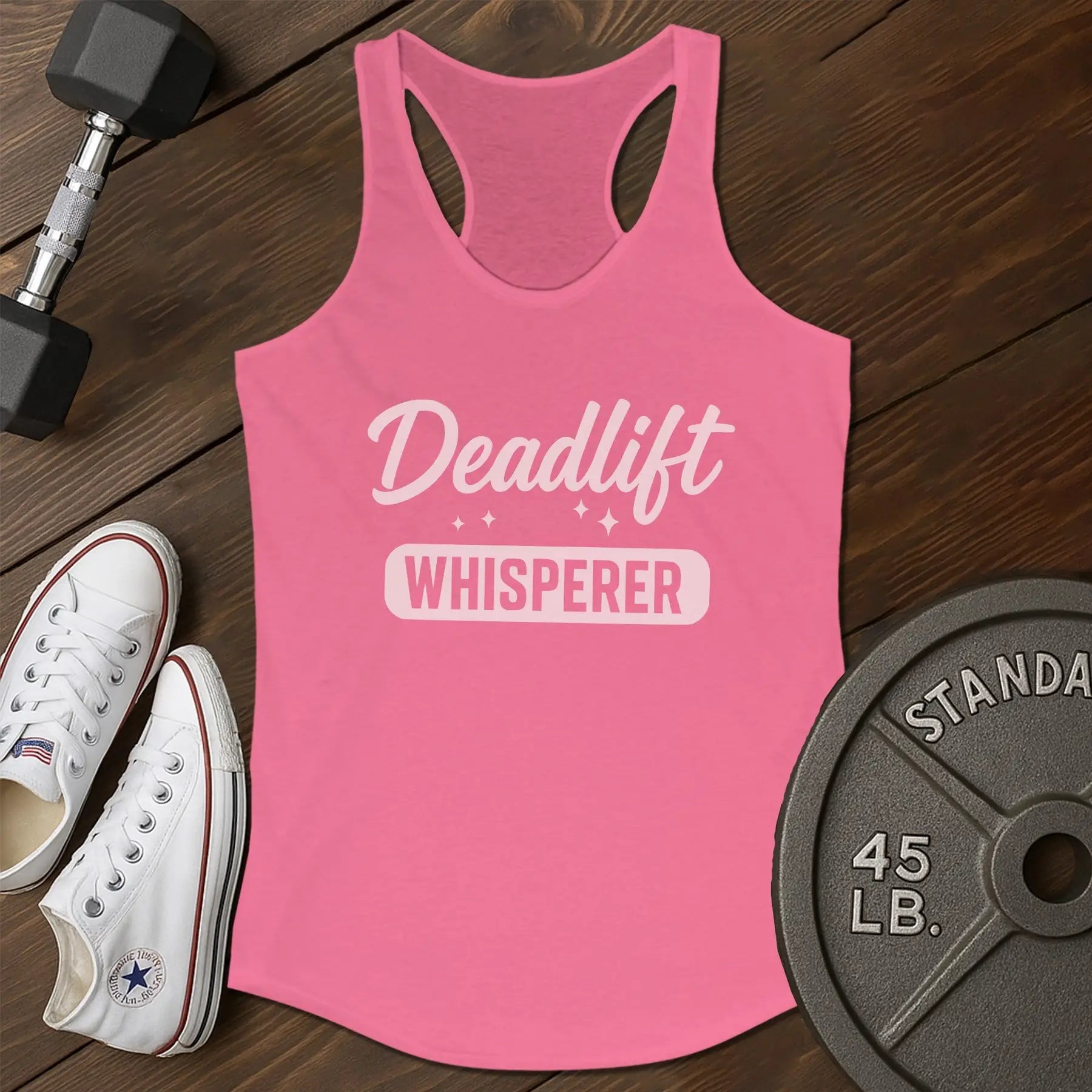 Deadlift whisperer ak Tank - pink - Deadlift Whisperer AK tank Pink.jpg