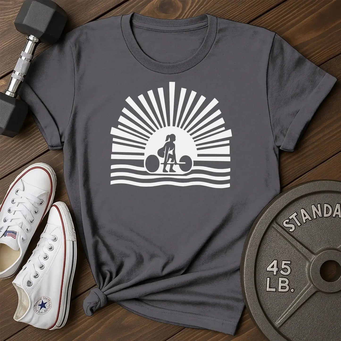 Desert sunrise am T-Shirt - charcoal - desert sunrise AM Charcoal.jpg