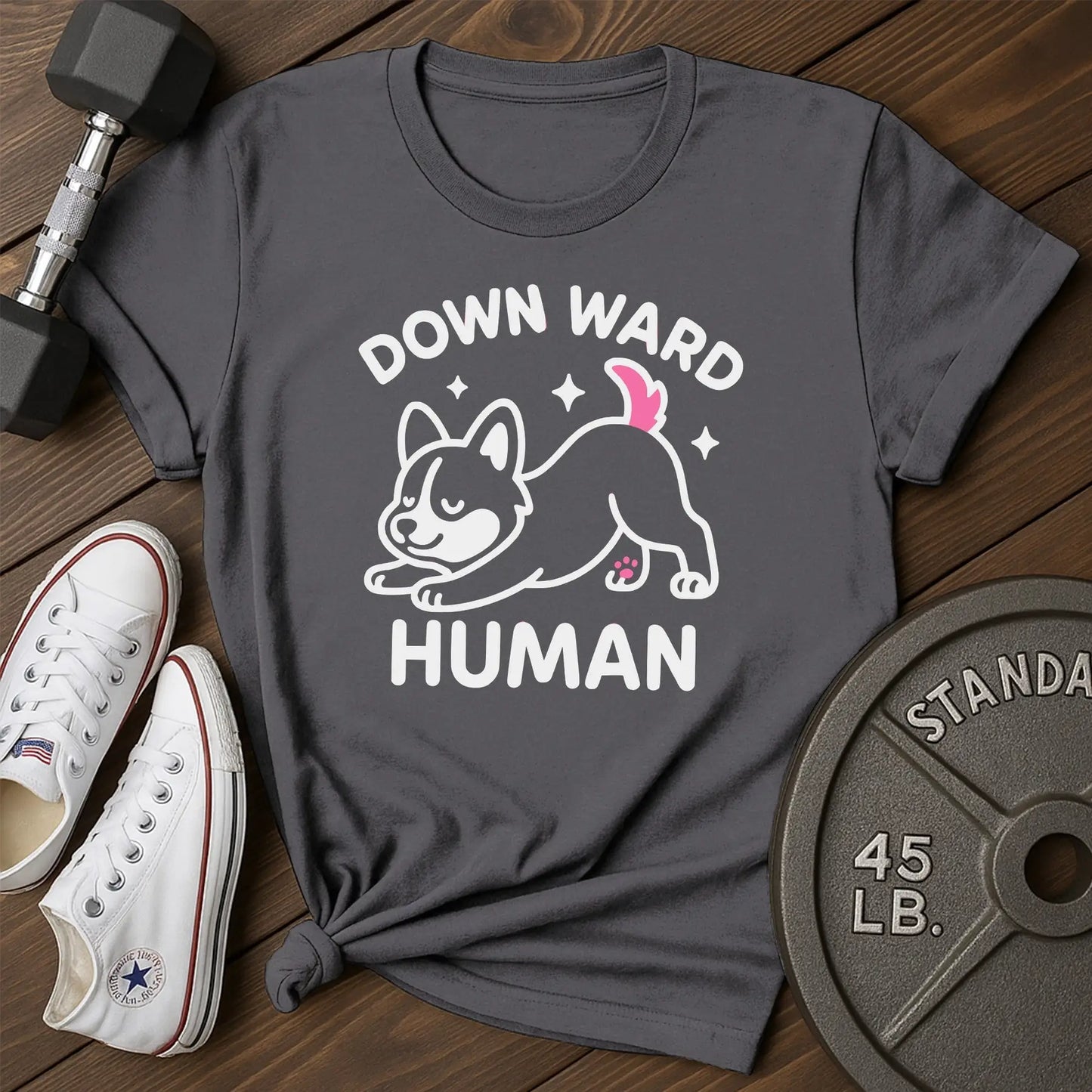 Dog stretch av T-Shirt - charcoal - Dog Stretch AV Charcoal.jpg