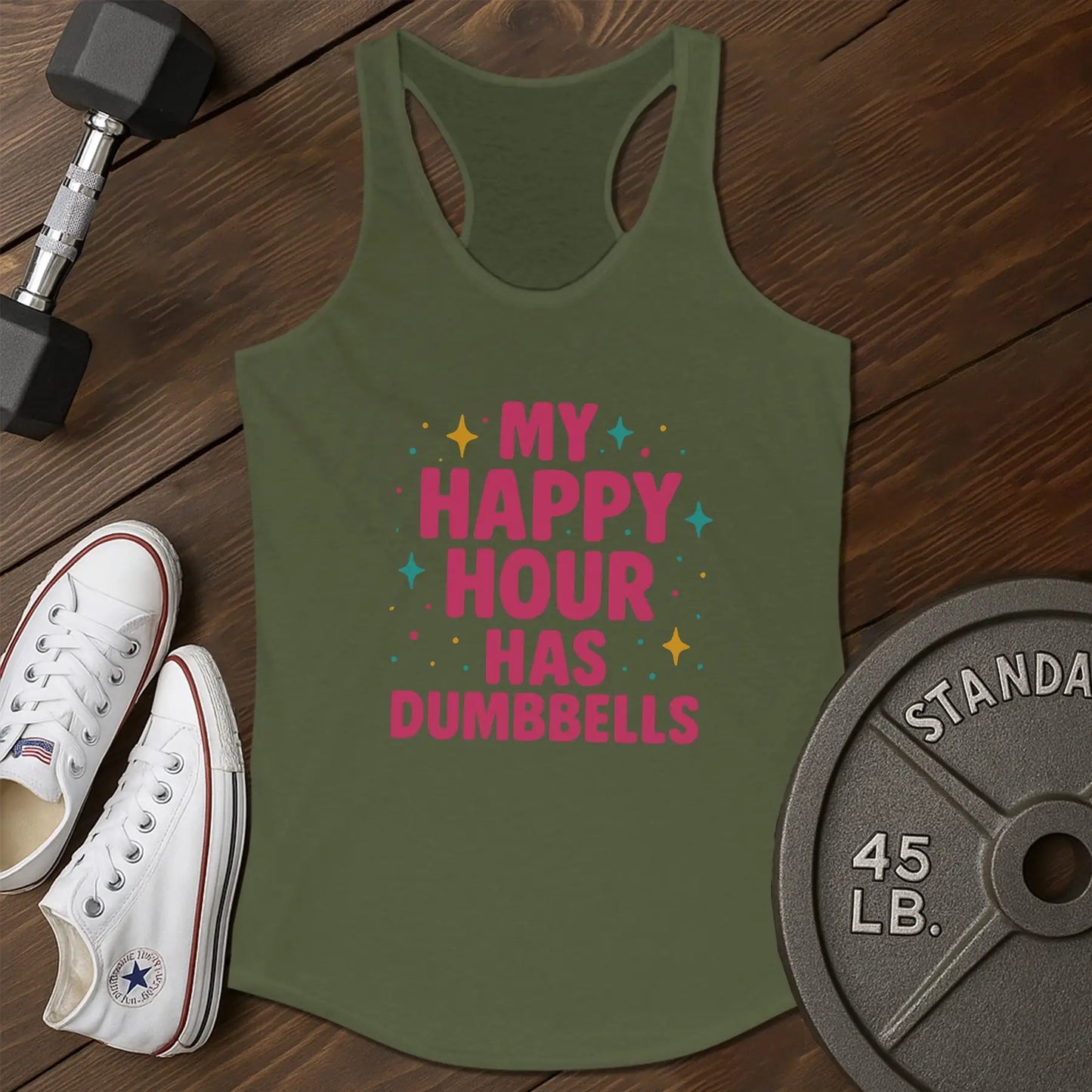 Dumbbell hour ao Tank - green - Dumbbell Hour AO tank Green.jpg