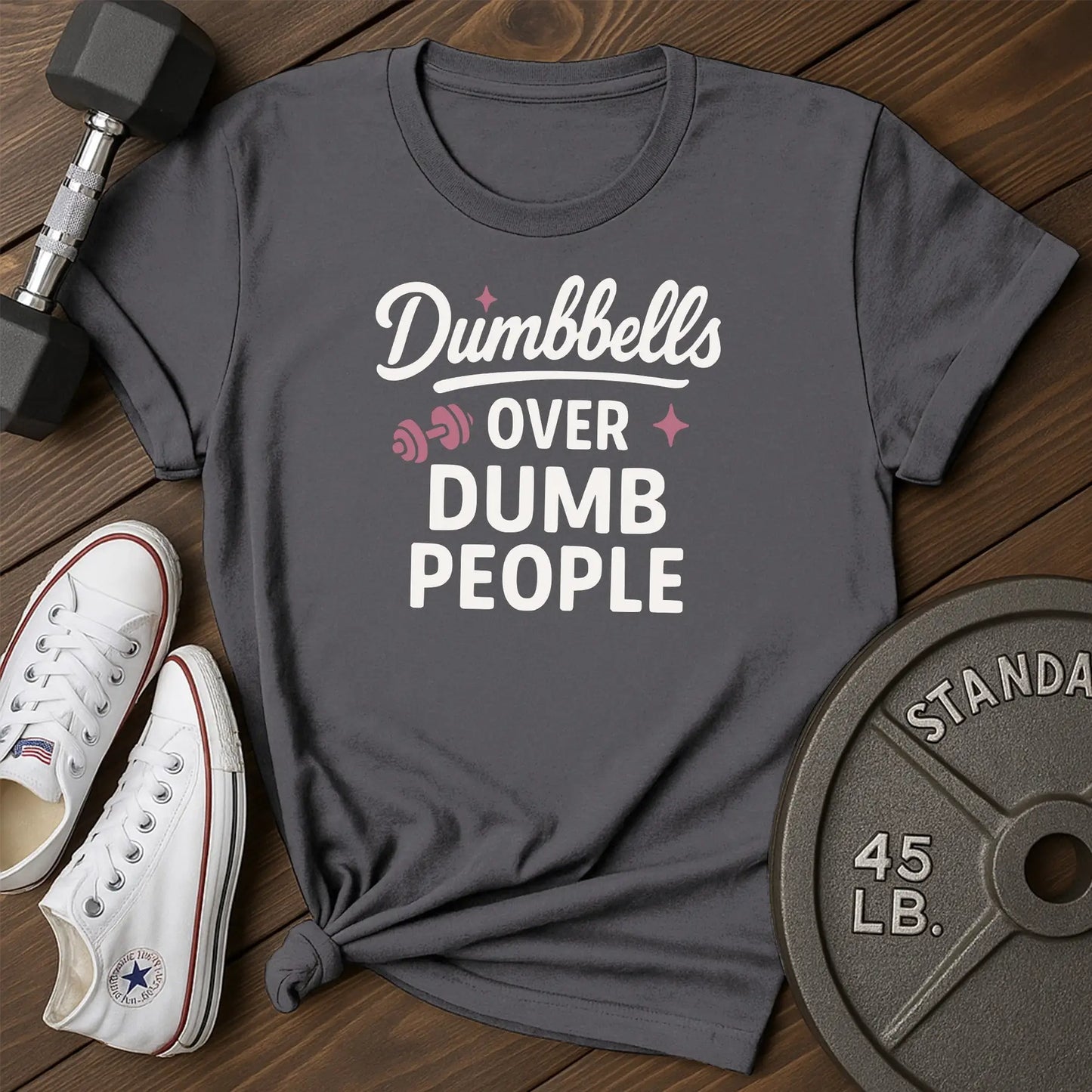 Dumbbell wisdom av T-Shirt - charcoal - Dumbbell Wisdom AV Charcoal.jpg