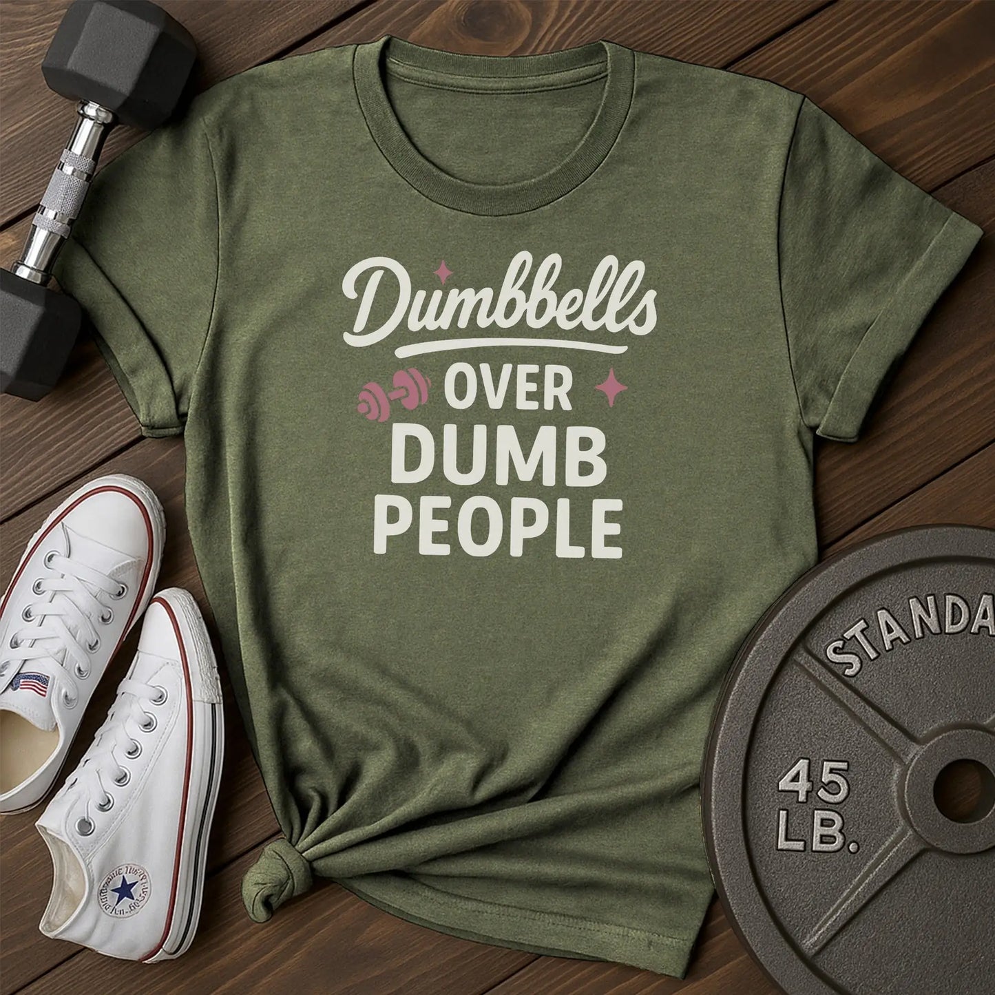 Dumbbell wisdom av T-Shirt - green - Dumbbell Wisdom AV Green.jpg
