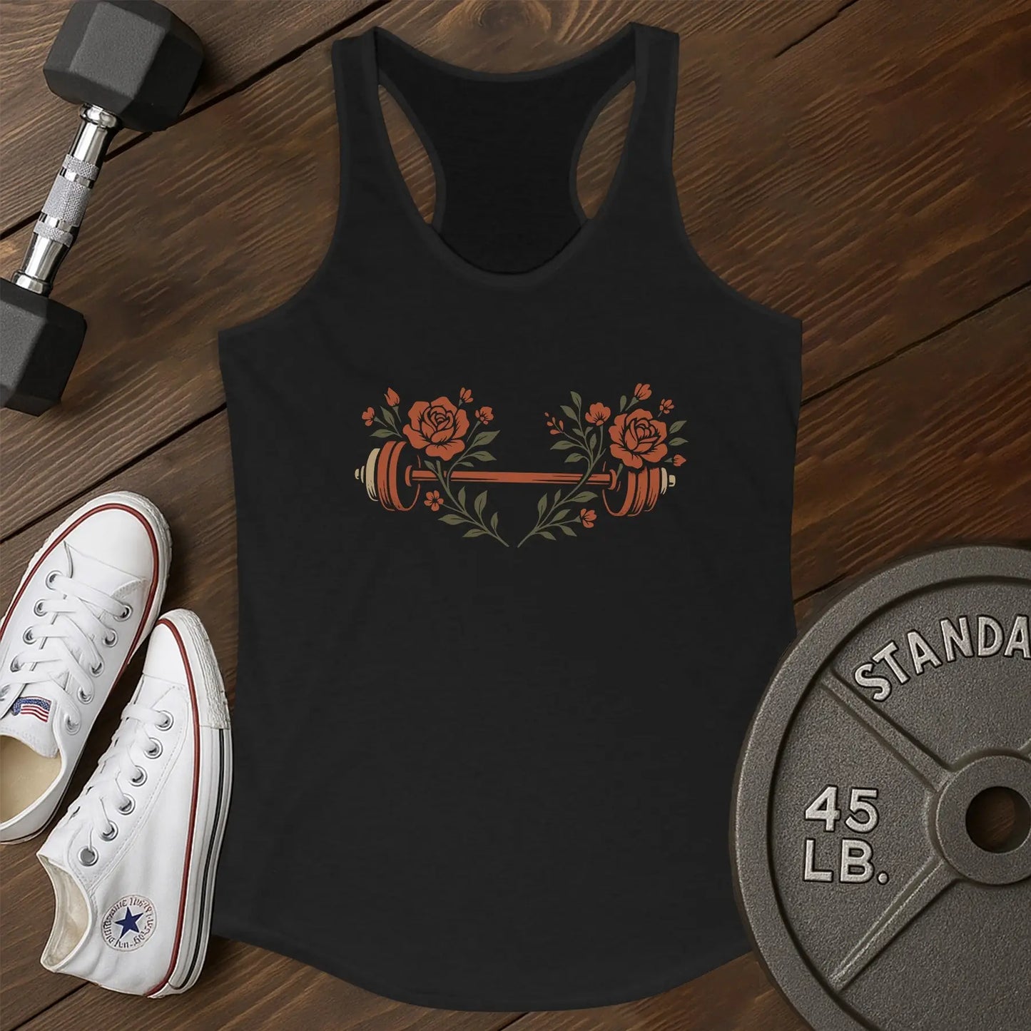 Floral barbell aq Tank - black - Floral Barbell AQ tank Black.jpg