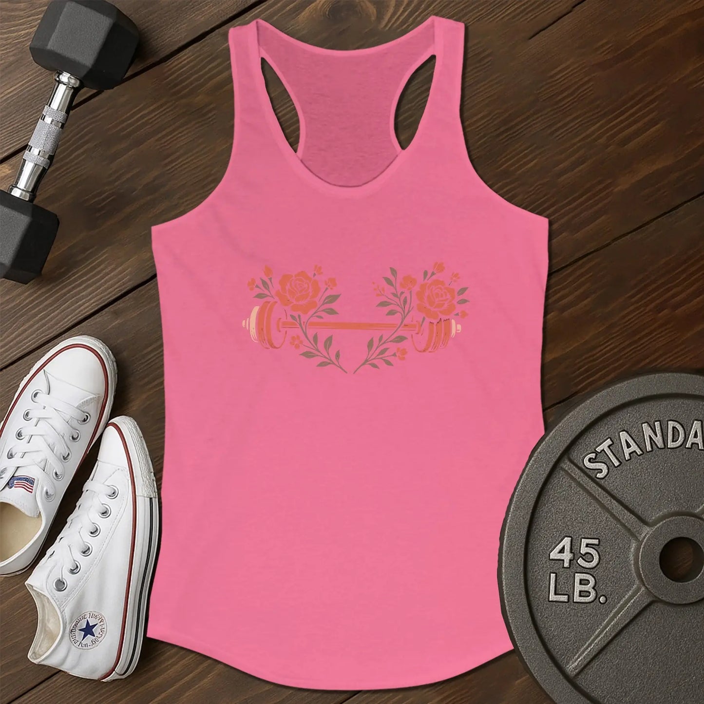 Floral barbell aq Tank - pink - Floral Barbell AQ tank Pink.jpg