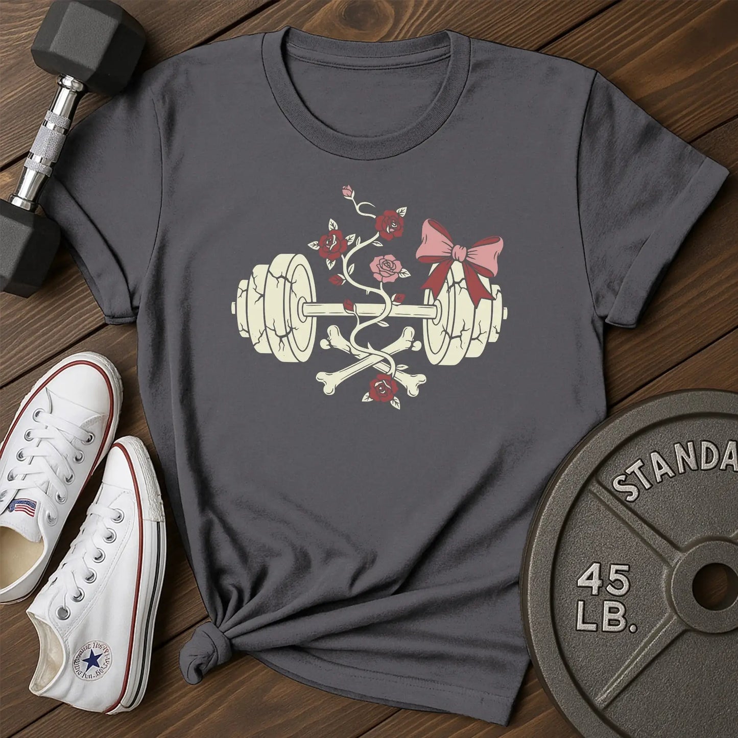 Floral strength av T-Shirt - charcoal - Floral Strength AV Charcoal.jpg