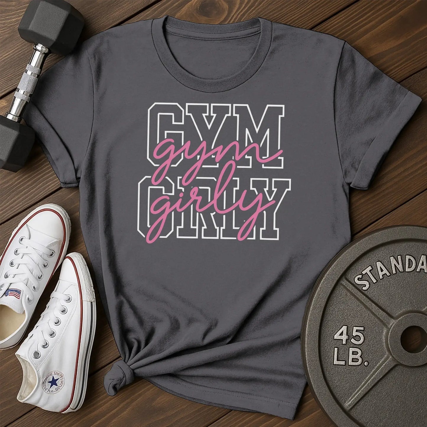 Girly gym au T-Shirt - charcoal - Girly Gym AU Charcoal.jpg