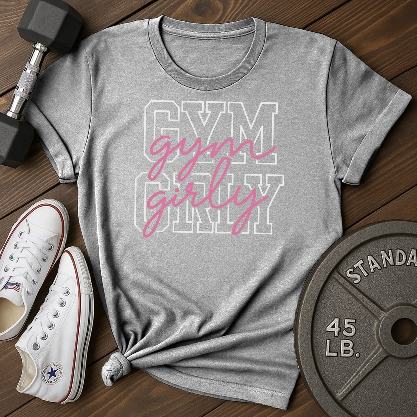 Girly gym au T-Shirt - gray - Girly Gym AU Gray.jpg