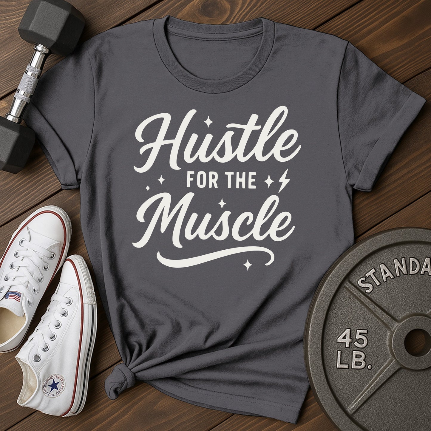 Hustle Muscle Ag T-Shirt - charcoal - Hustle Muscle AG Charcoal.jpg
