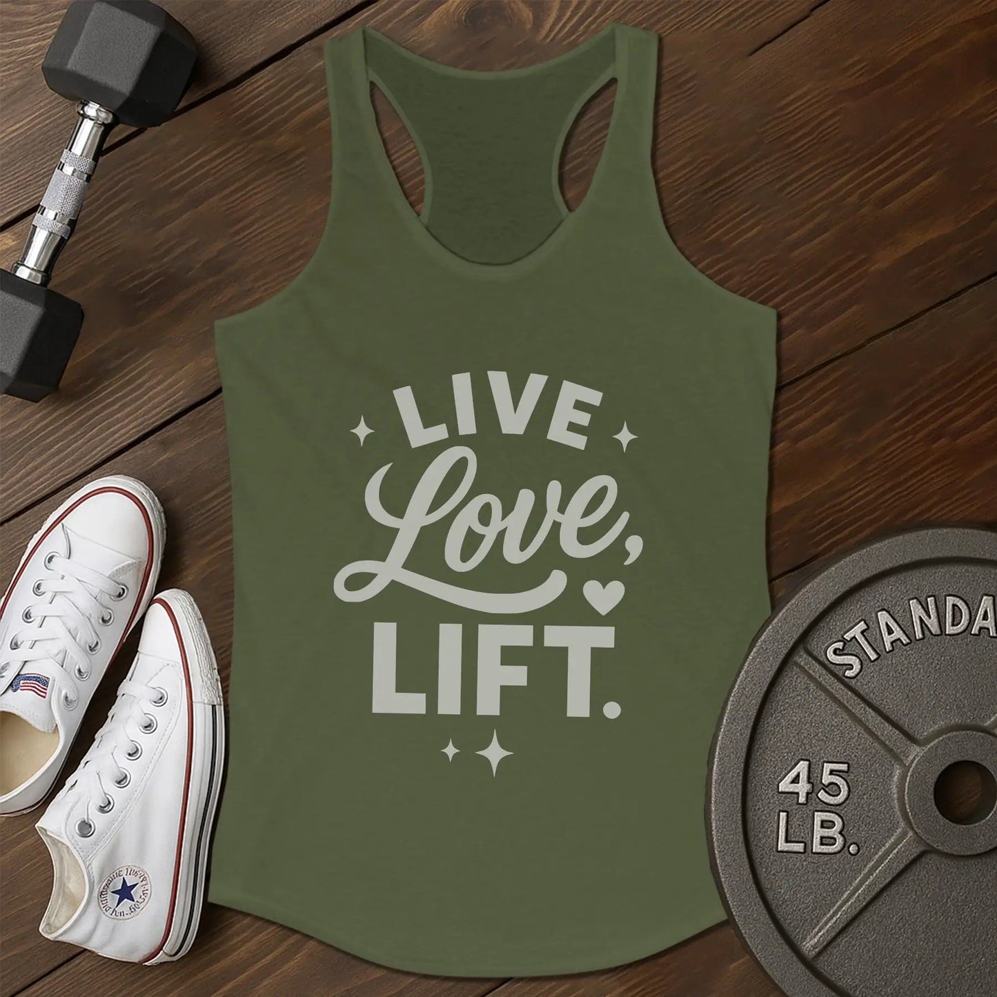 Live love ai Tank - green - Live Love AI tank Green.jpg