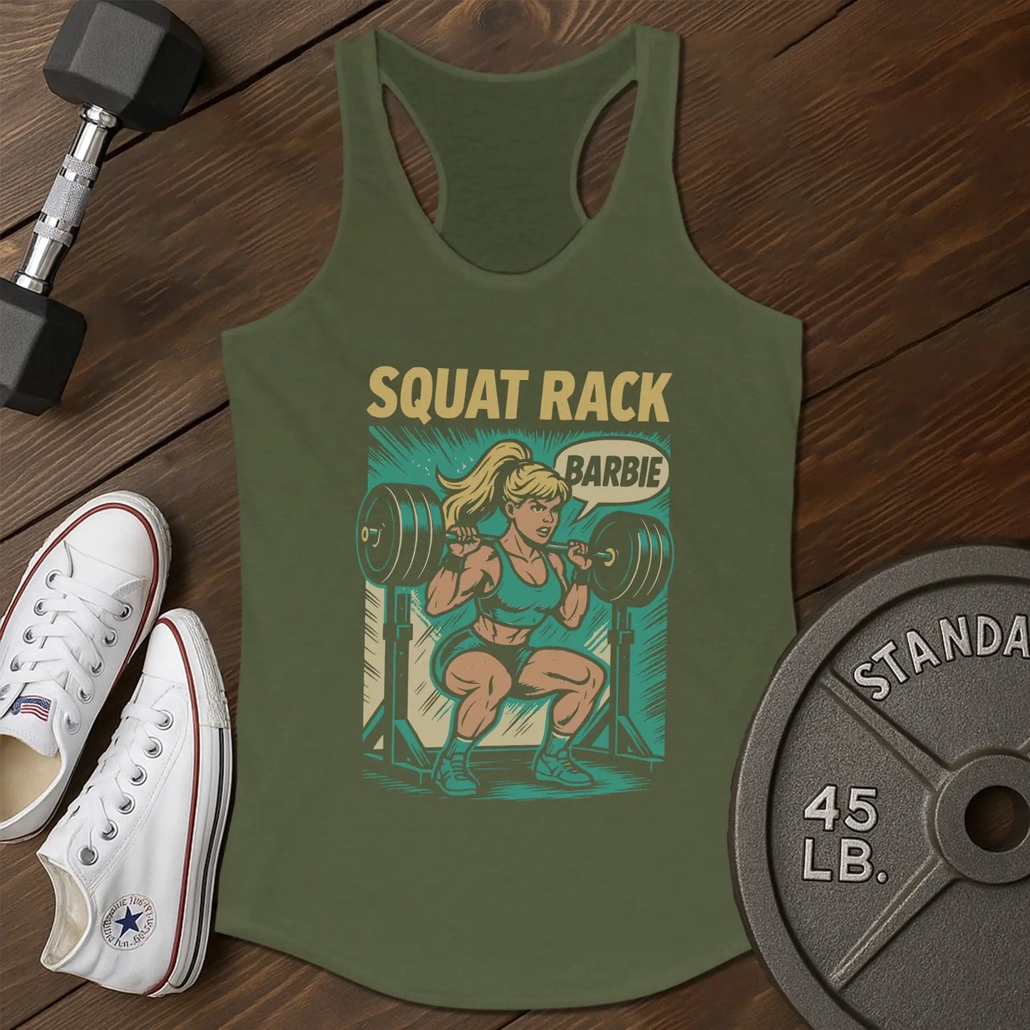 Rack barbie ao Tank - green - Rack Barbie AO tank Green.jpg