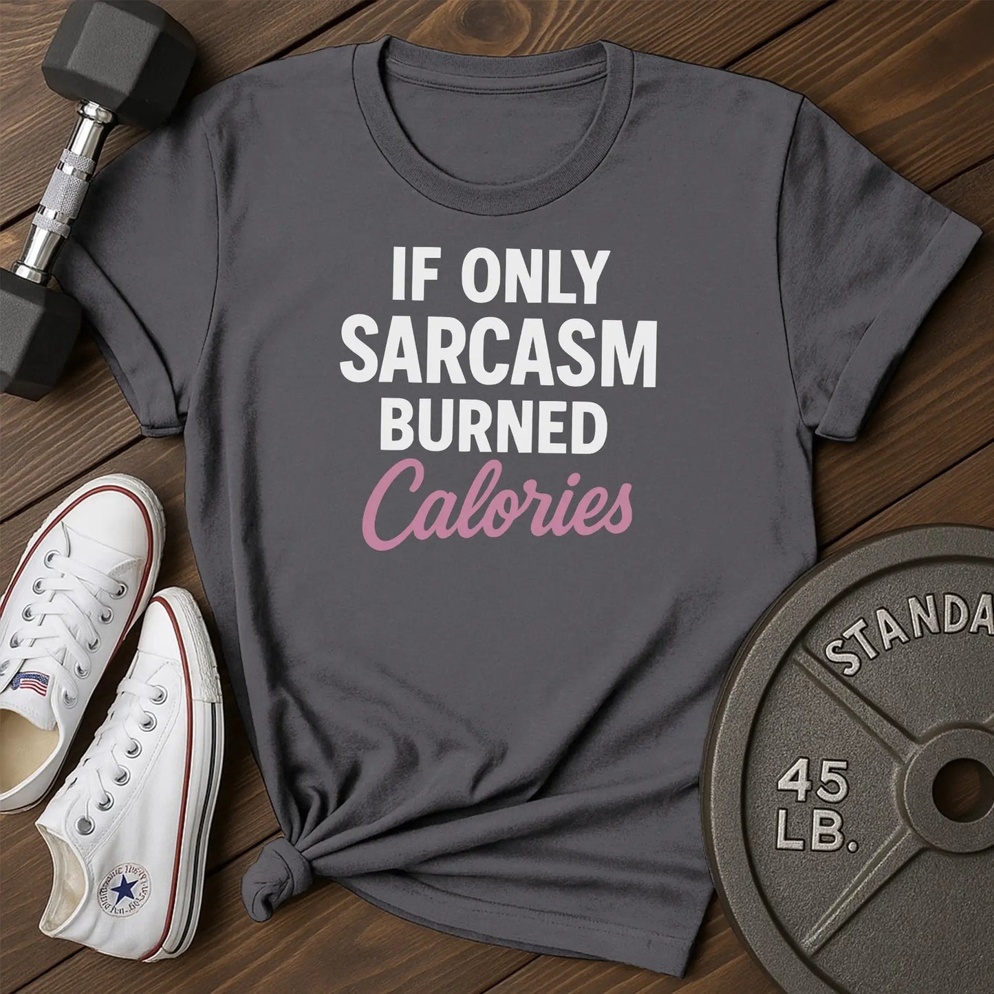 Sarcasm calories av T-Shirt - charcoal - Sarcasm Calories AV Charcoal.jpg