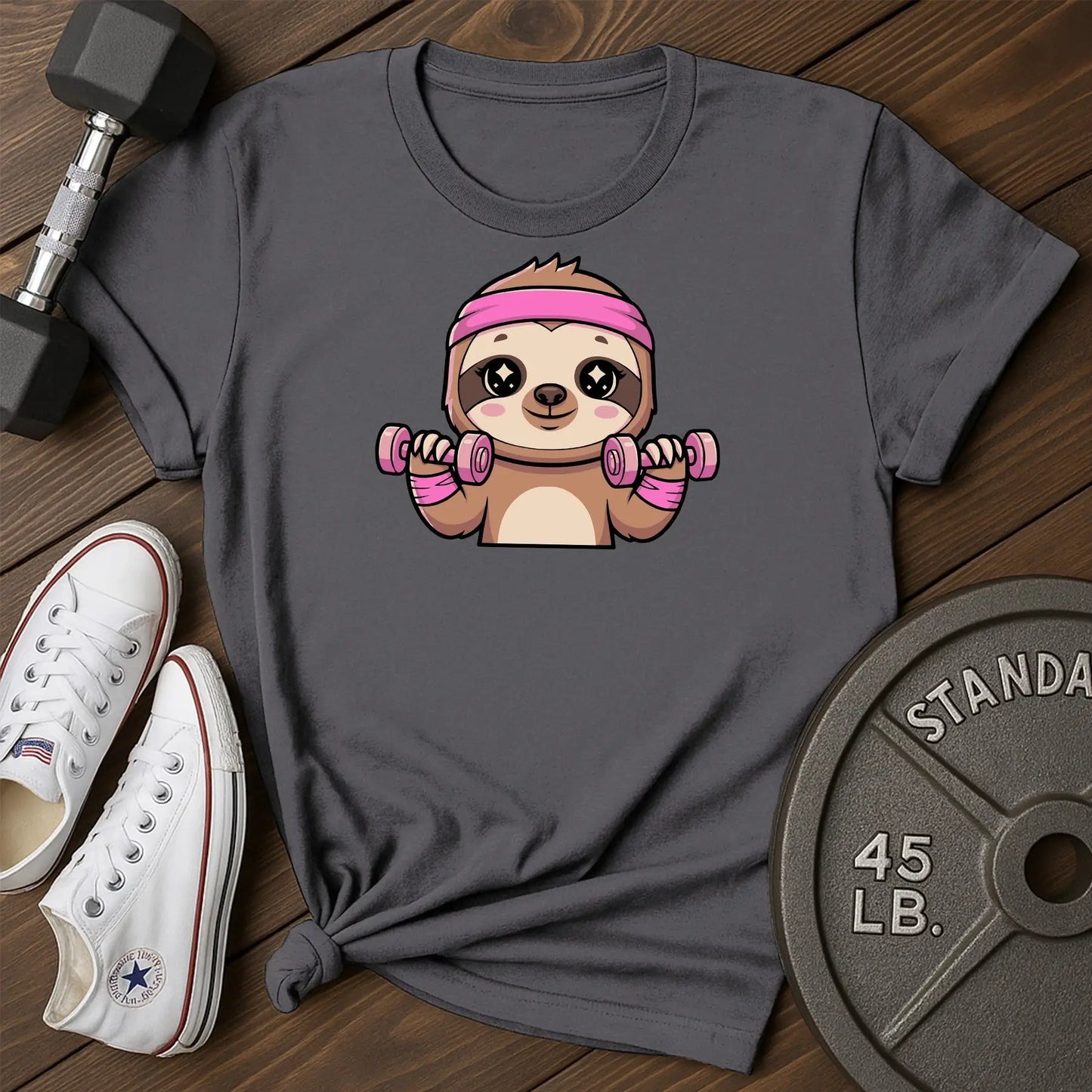 Sloth lifter av T-Shirt - charcoal - Sloth Lifter AV Charcoal.jpg