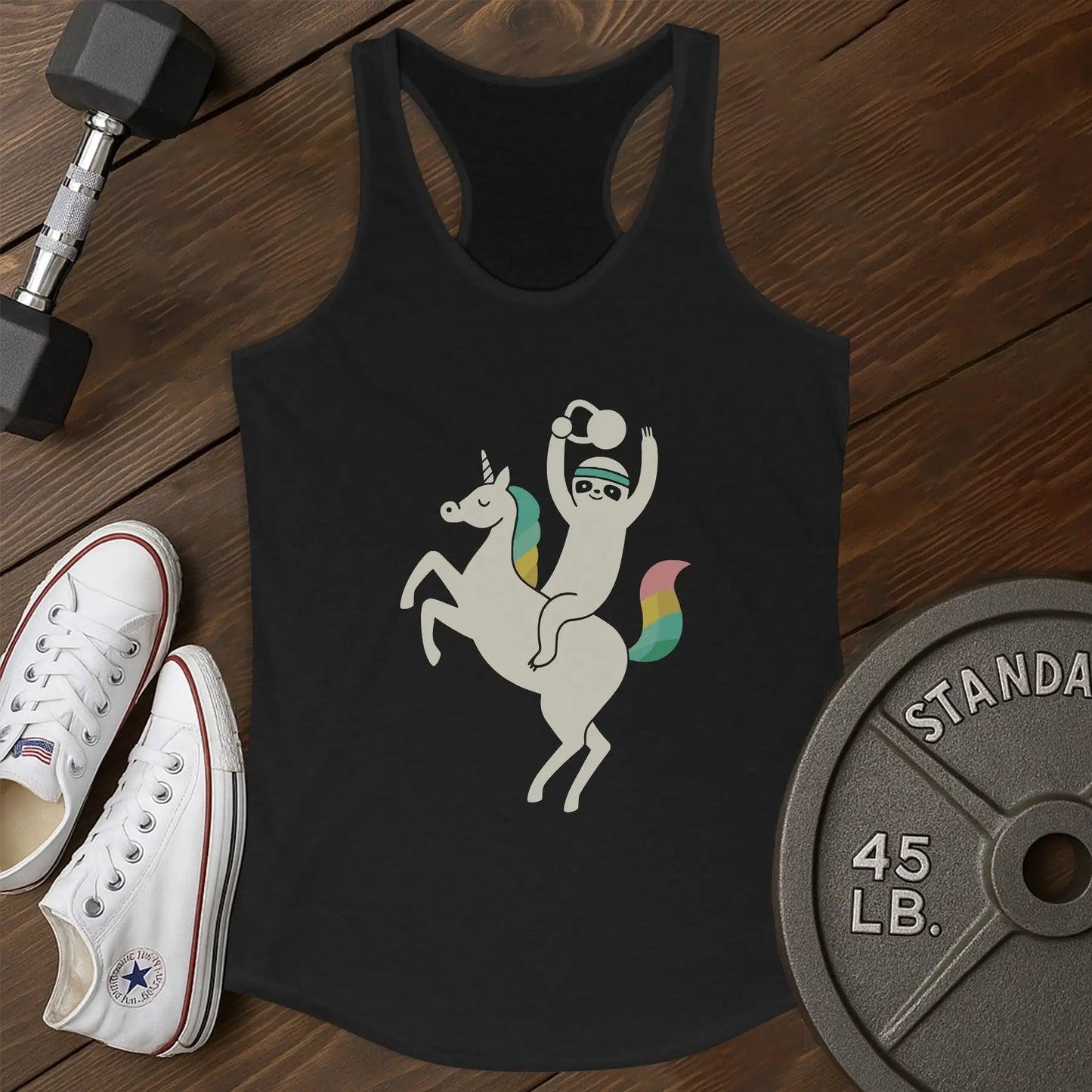 Sloth unicorn au Tank - black - Sloth Unicorn AU tank Black.jpg