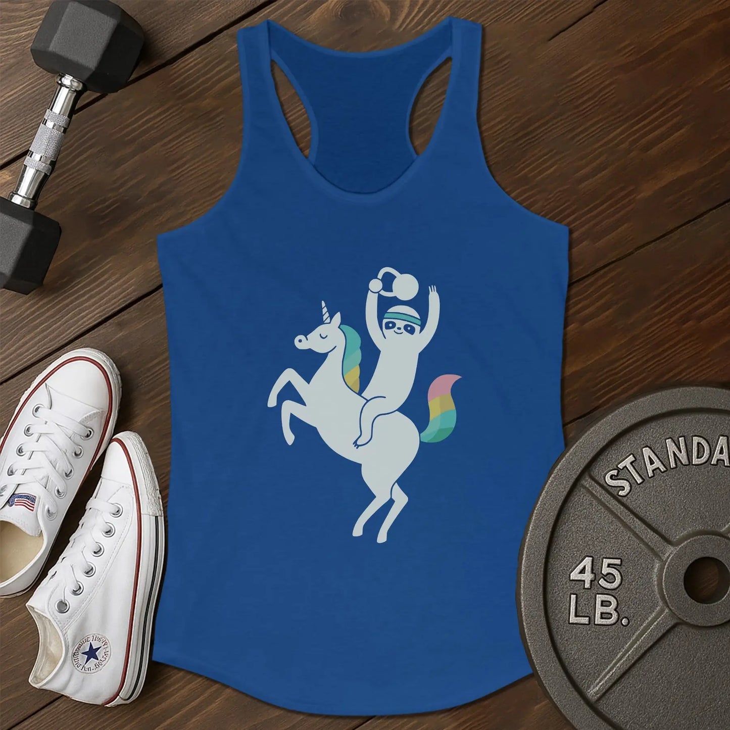 Sloth unicorn au Tank - blue - Sloth Unicorn AU tank Blue.jpg