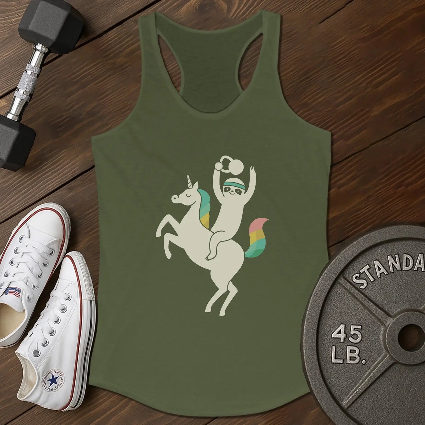 Sloth unicorn au Tank - green - Sloth Unicorn AU tank Green.jpg