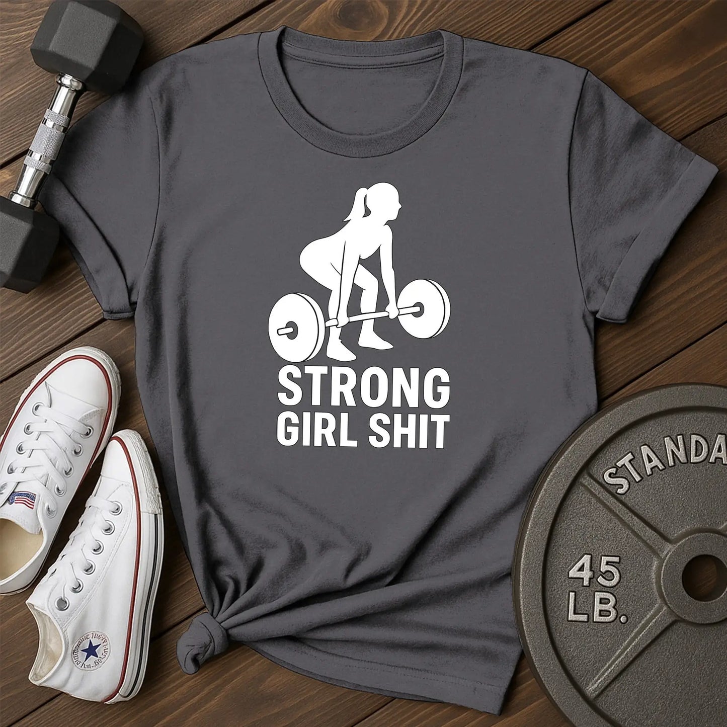 Strong girl ar T-Shirt - charcoal - Strong Girl AR Charcoal.jpg