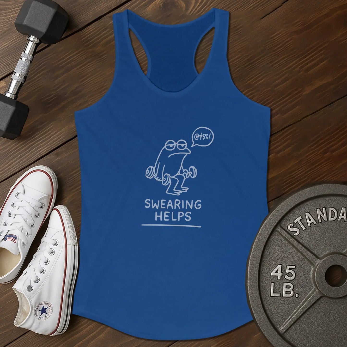 Swearing frog ar Tank - blue - Swearing Frog AR tank Blue.jpg