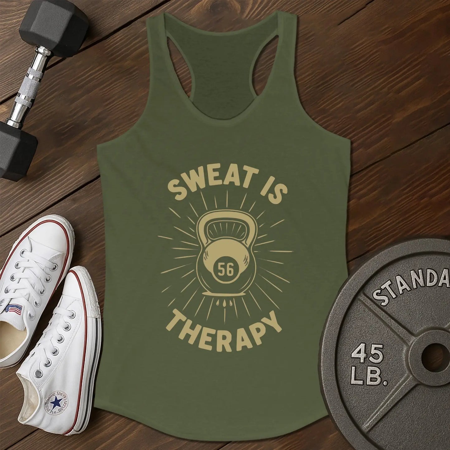 Therapy sweat as Tank - green - therapy sweat AS tank Green.jpg