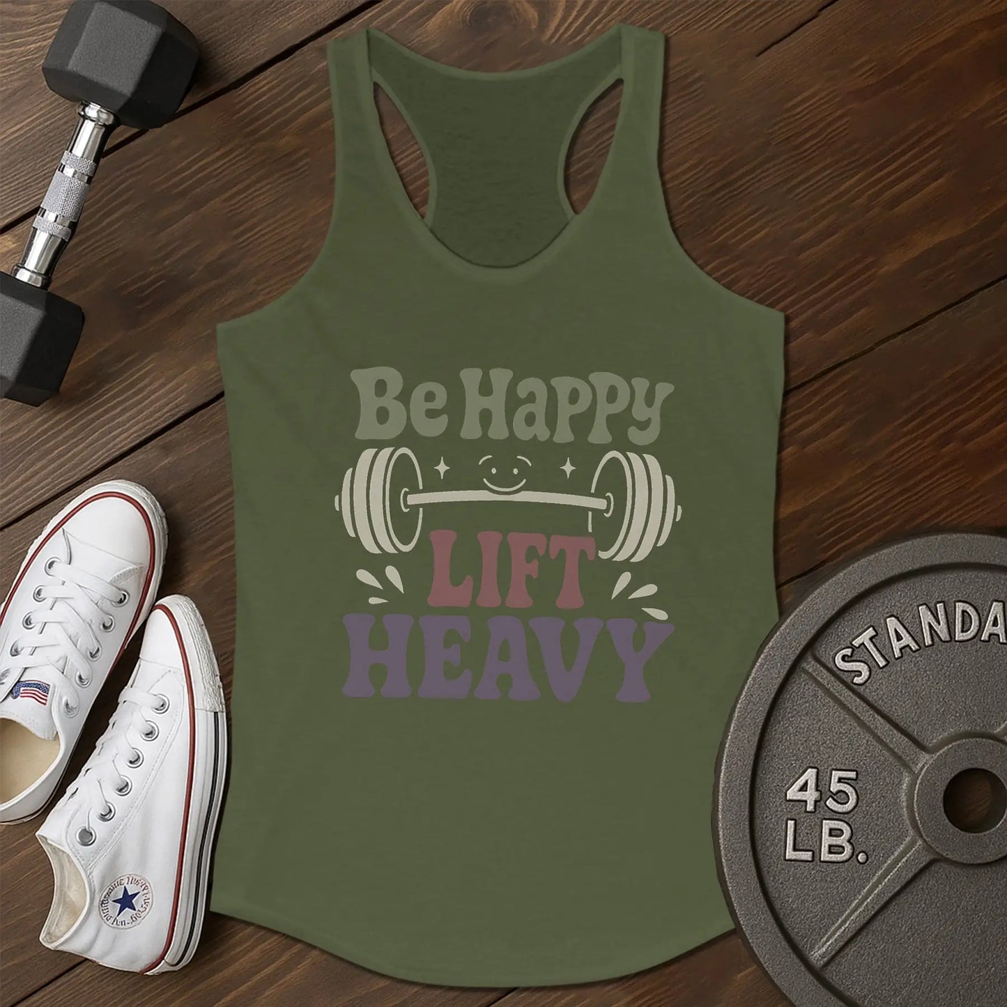 dumbbells, stars G Tank